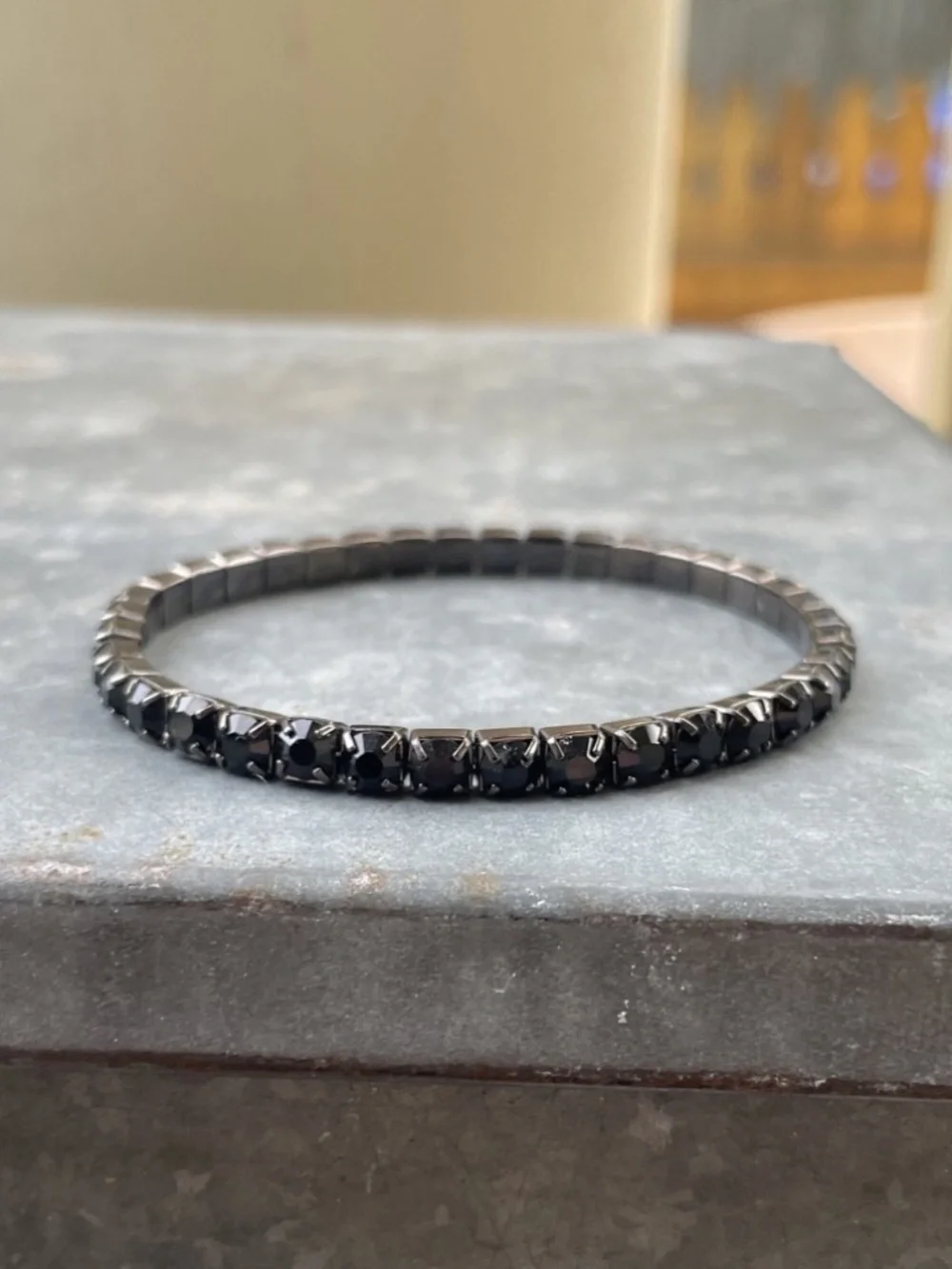 Costume black stretch Tennis Bracelet